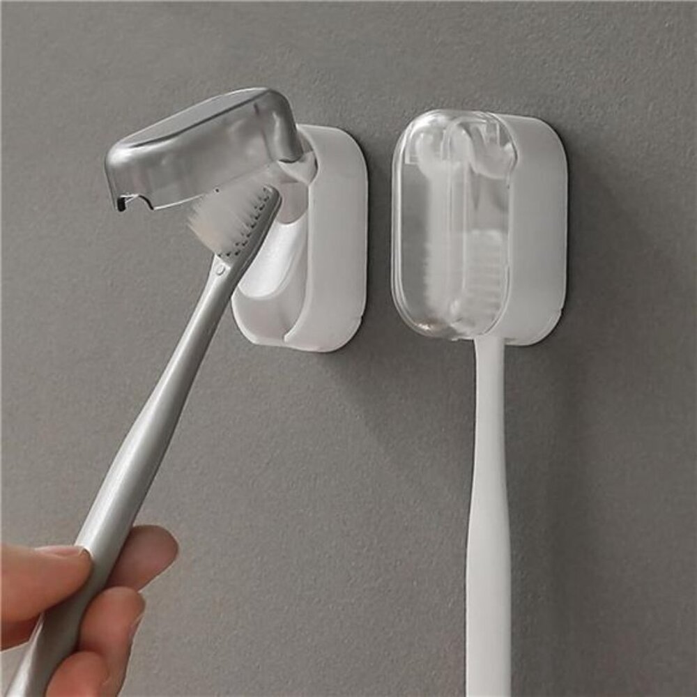 Travel Toothbrush Head Covers Toothbrush Protector Case Wall Mounted Organizer